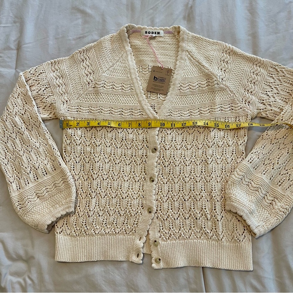 Boden Cream Knit Women's Cardigan Sweater Size S - Picture 4 of 6